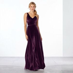 Morilee Madeline Gardner Sleeveless Eggplant Autumn Wedding Guest Dress US 6